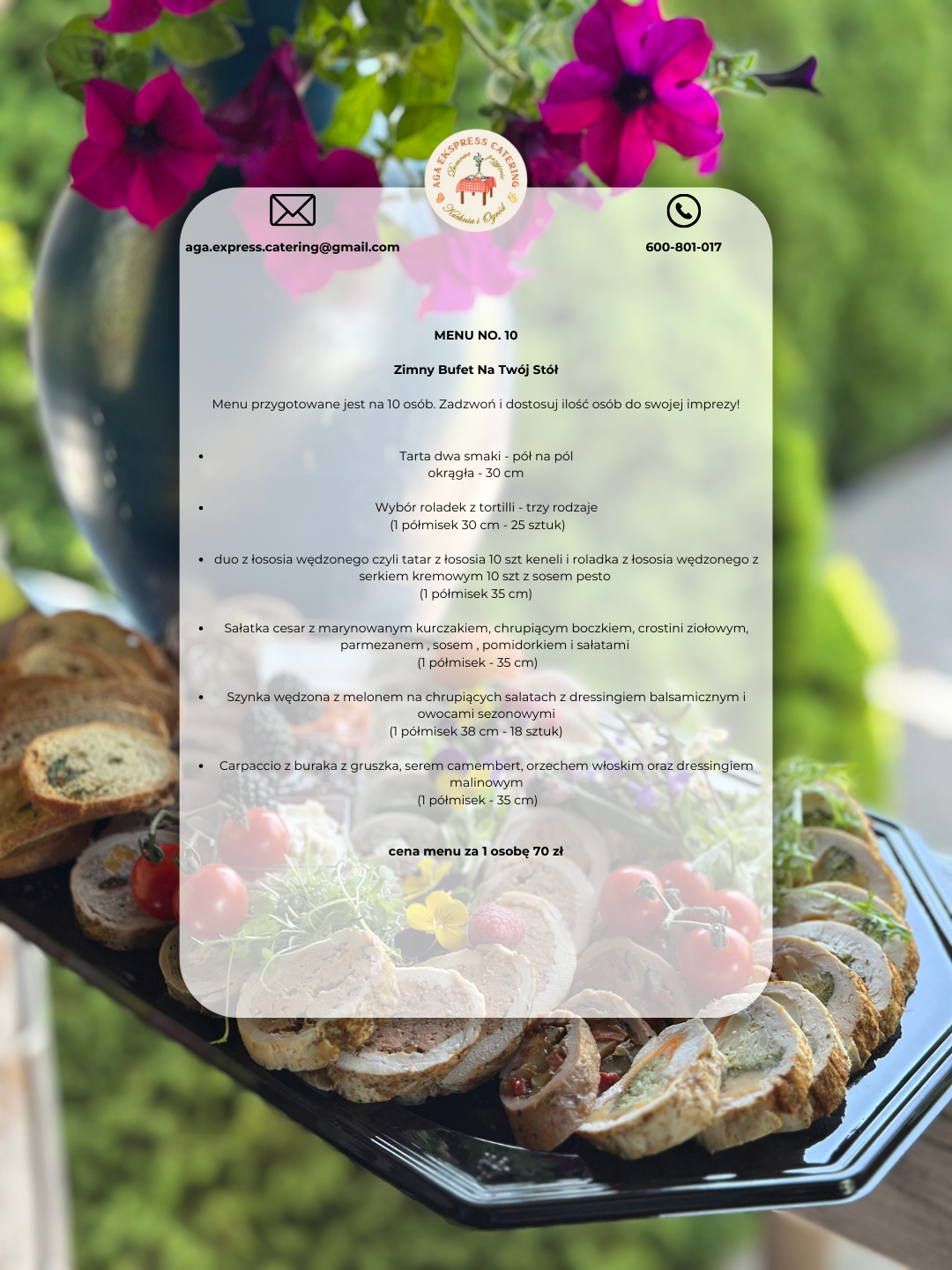 MENU NO 10 - ZIMNY BUFET NA TWÓJ STÓŁ