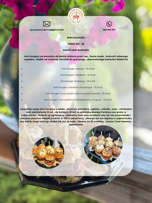 MENU NO 28 - NASZE MINI BURGERY