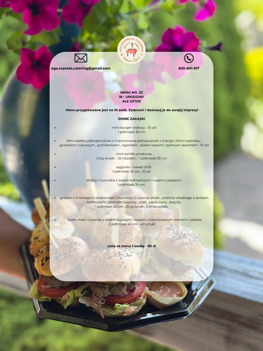 MENU NO 23 - 18 URODZINY