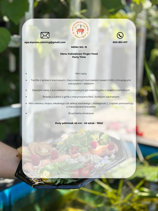 MENU NO 15 - KOKTAJLOWE FINGER FOOD ''PARTY TIME''