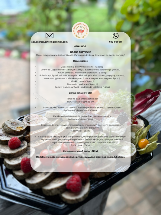MENU NO 1 - UDANE PRZYJĘCIE