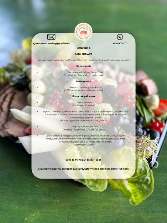 MENU NO 6 - BABY SHOWER